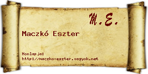Maczkó Eszter névjegykártya
