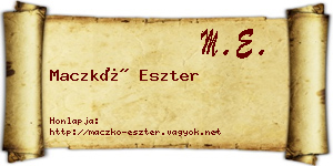 Maczkó Eszter névjegykártya